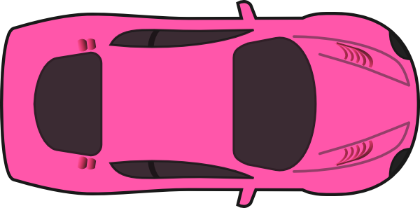 Cartoon Race Car Clip Art - Car Top View (600x297)