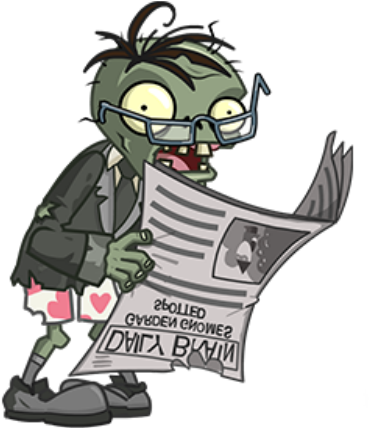 Newspaper Zombie Pvz2 Hd - Pvz 2 Newspaper Zombie (378x427)