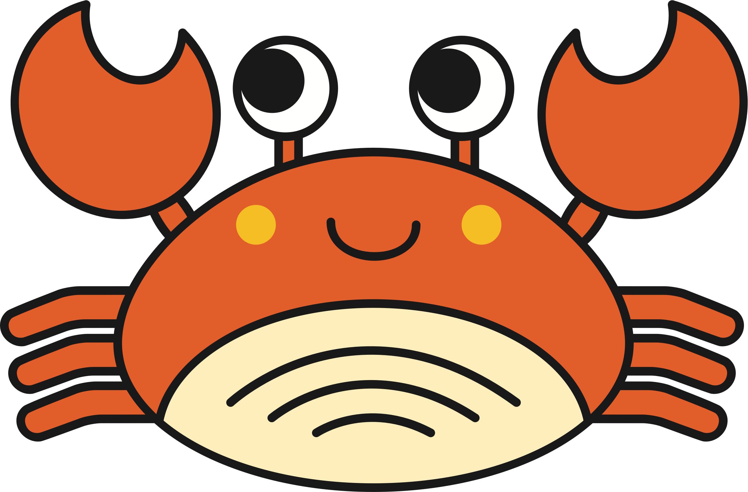 Crab - Crustacean Clipart (2399x1578)