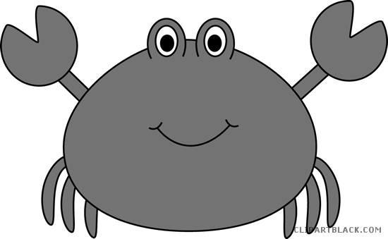 Cute Crab Animal Free Black White Clipart Images Clipartblack - Sea Animals Counting Puzzle (550x339)