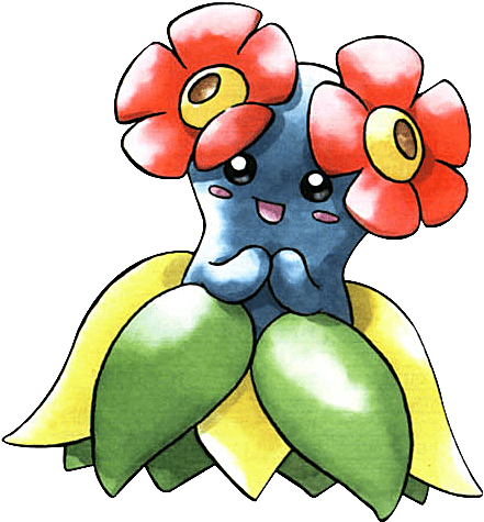 #bellossom From The Official Artwork Set For #pokemon - Bellossom Glass Square Pendant Charm Necklace (466x498)