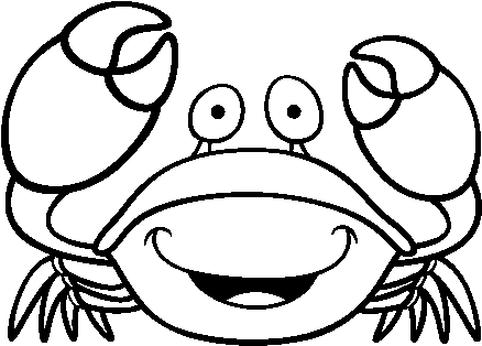 Cute Crab Clipart - Crab Clipart Black And White (600x470)