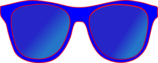 Sunglasses Clipart Blue - Blue Sunglasses Clipart (600x242)
