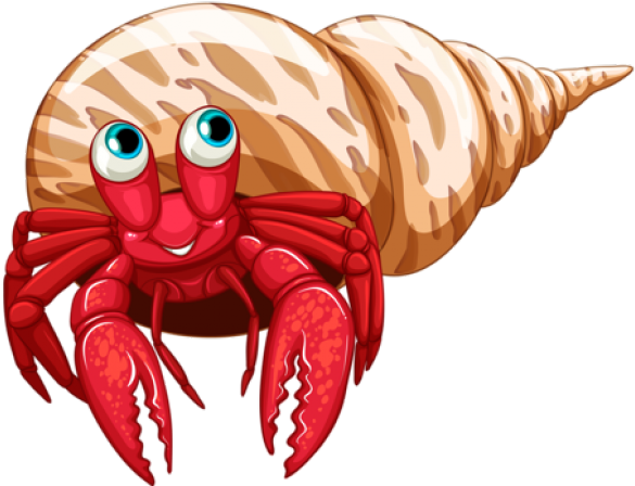 Hermit Crab Clipart Sea Creature - Hermit Crab Clipart Png (585x448)
