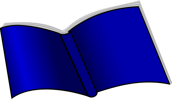 Blue Book Clipart - Blue Open Book Clipart (600x347)