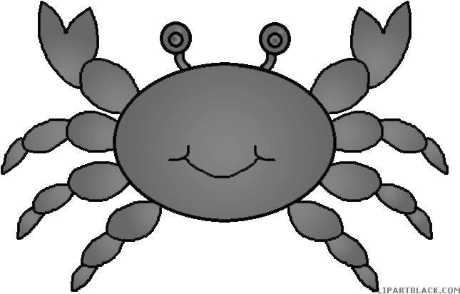 Crab Animal Free Black White Clipart Images Clipartblack - Cancer (664x433)