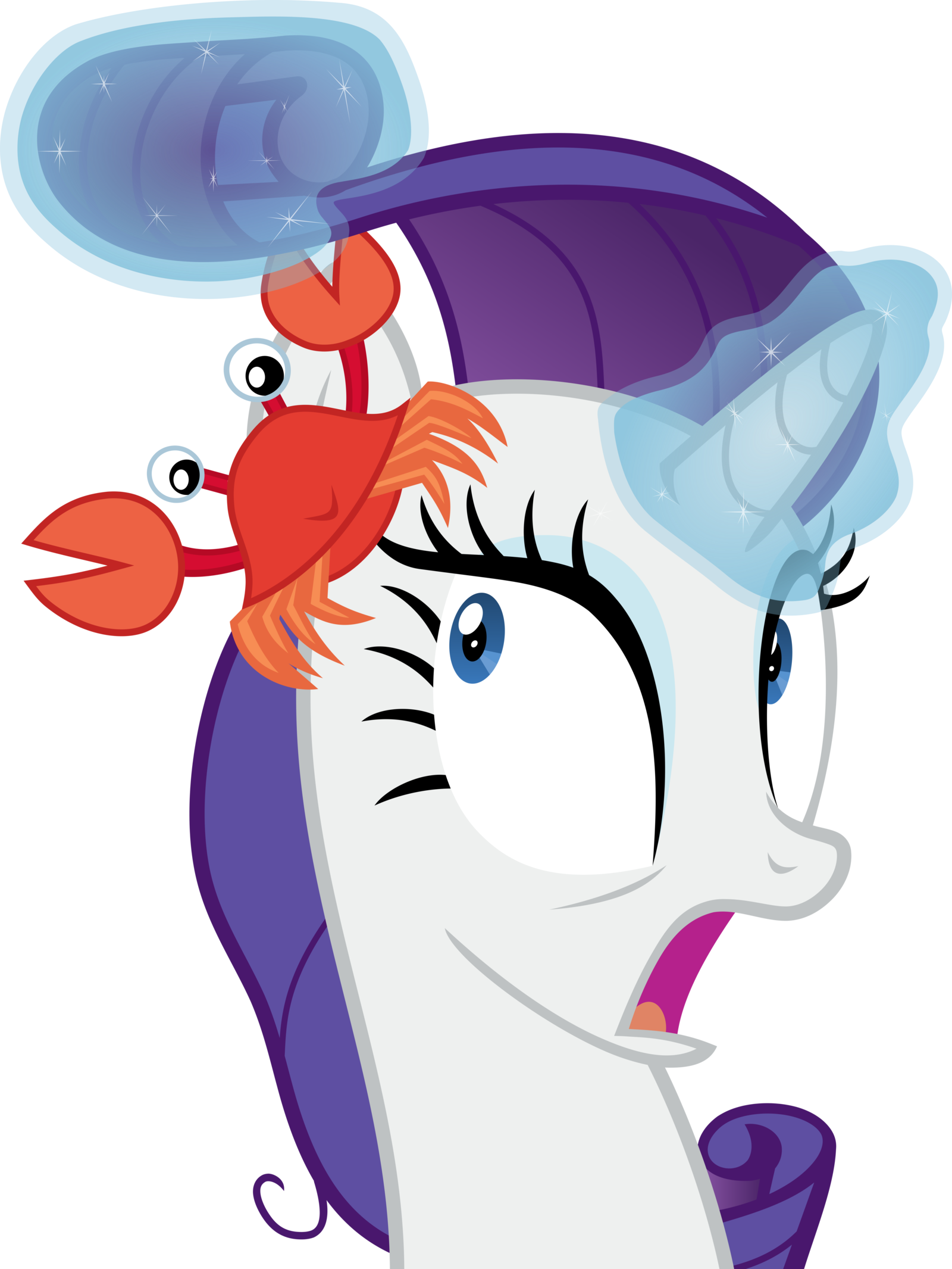 Rarity With A Crab In Her Mane By Pink1ejack - October 5 (1600x2131)