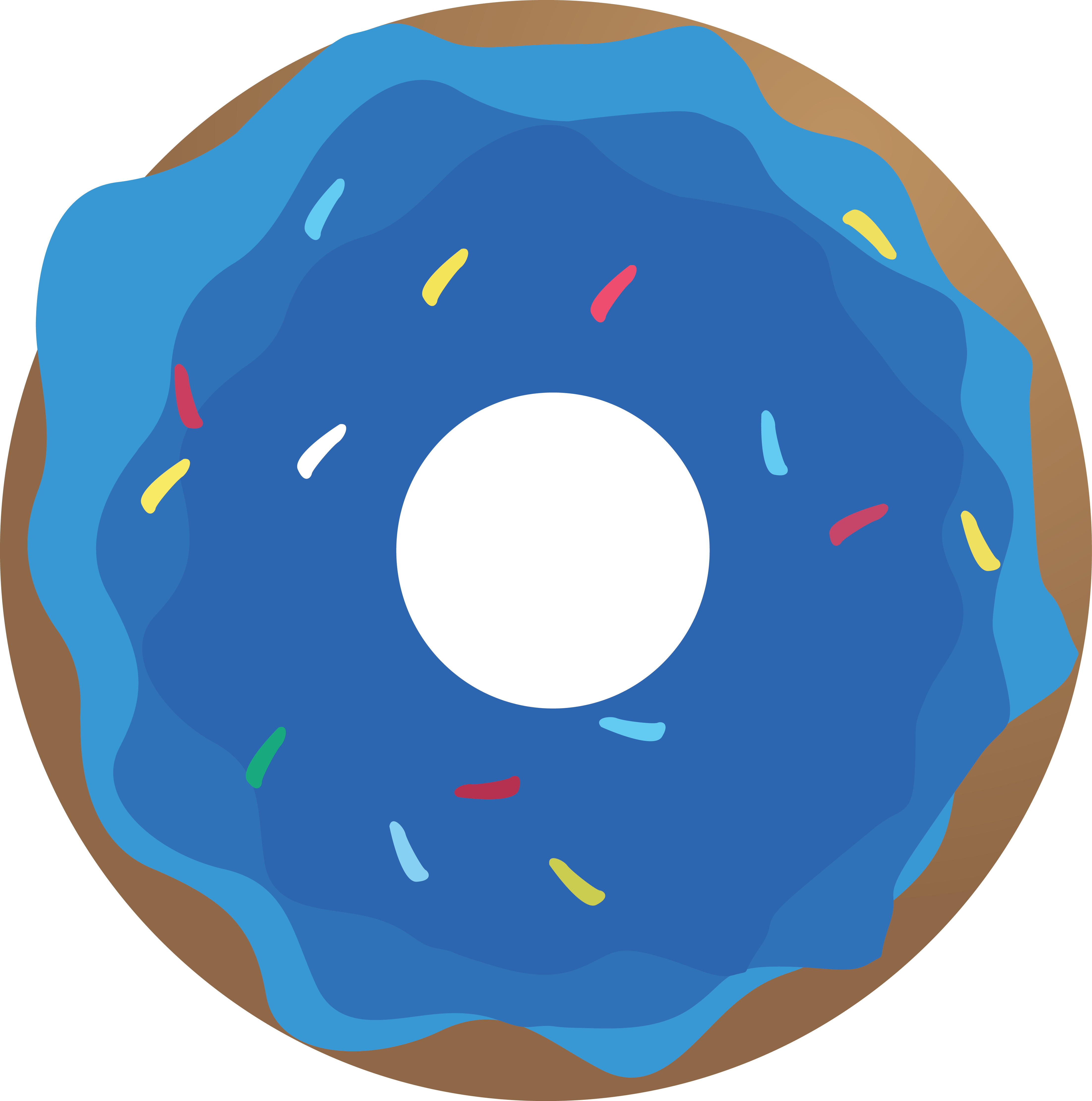 Home - Donut Clip Art Blue (4405x4442)