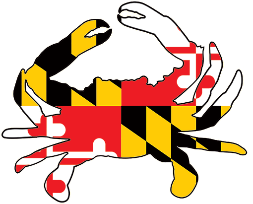 Maryland Mallet Crabhouse - Maryland Flag Goat Sticker (512x512)