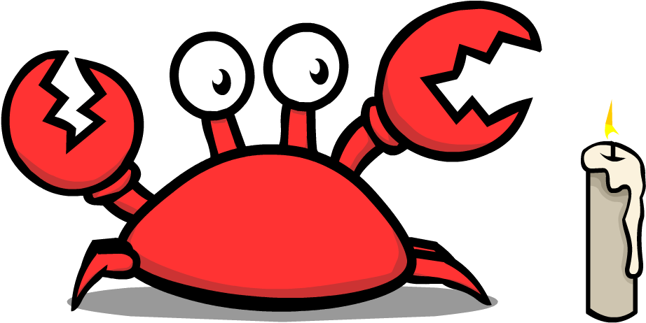 Crab Clipart Klutzy - Can T Hold A Candle (1000x760)