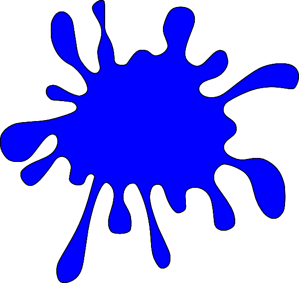 Blue Clip Art At Clker - Blue Paint Splatter Clip Art (600x568)