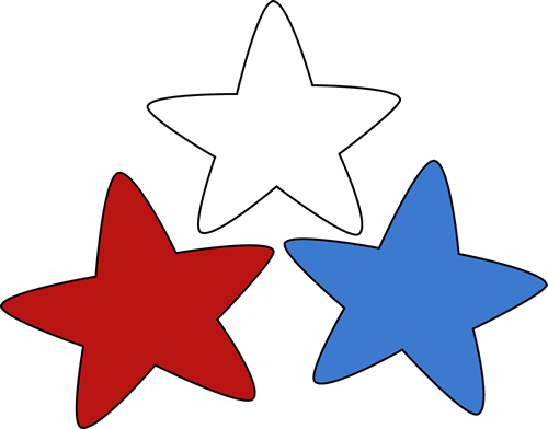 Red White And Blue Stars - Blue And Red Star (500x392)
