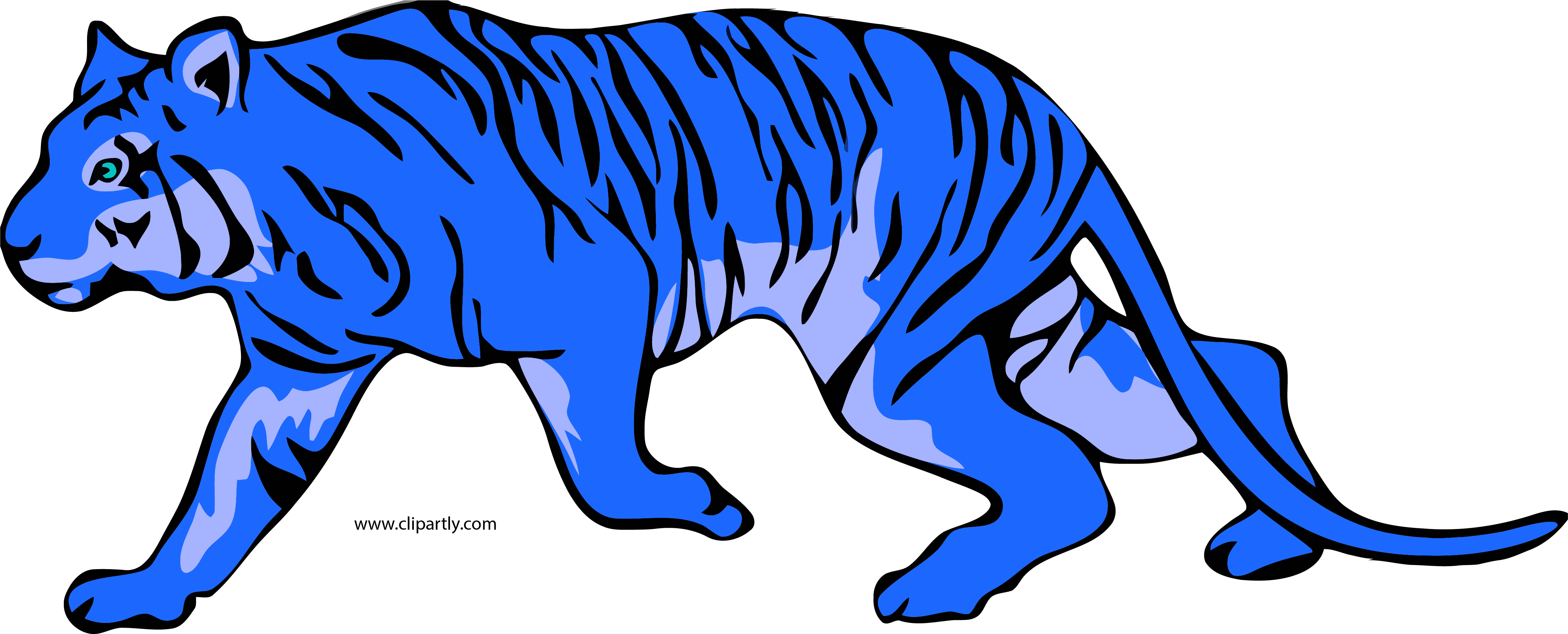 Blue Tiger Clipart - Blue Tiger Clip Art (4251x1720)