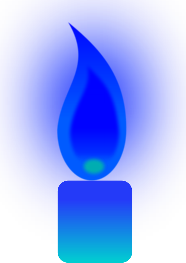 Candle Flame Clipart - Blue Candle Burning (600x847)