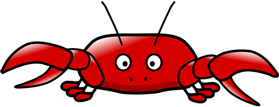 Crab Fun Red Surprised Animal Crab Crab Cr - Clipart Png Crab (960x480)