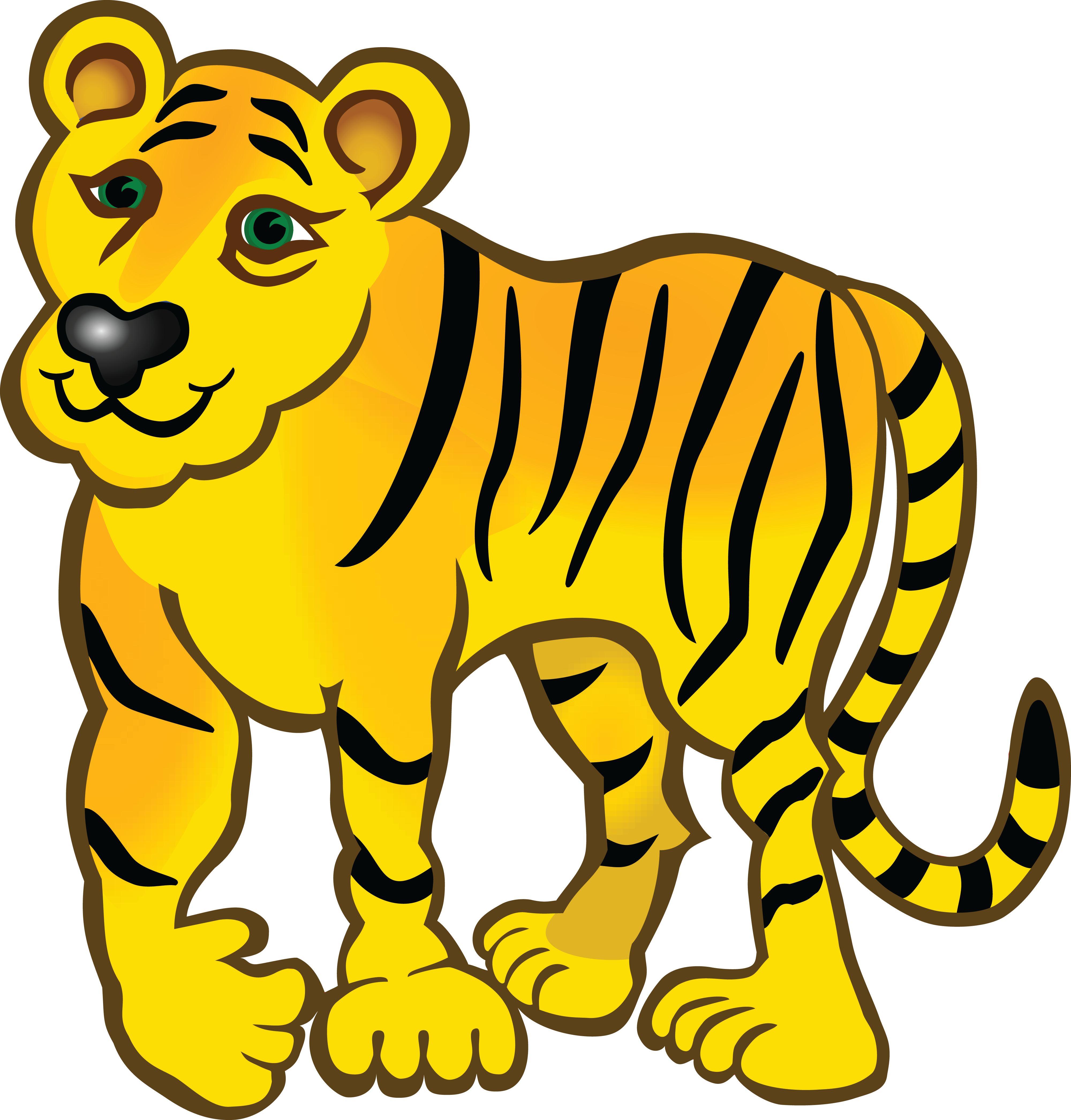 Free Clipart Of A Tiger - Tiger Yellow (4000x4182)