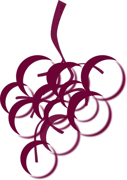 Grapes Dark Red Clip Art At Clker - Red Grapes Art (420x596)