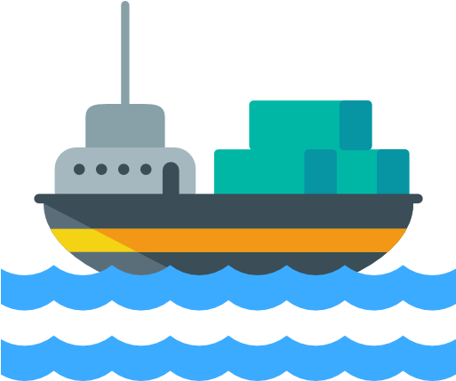 Importing - Cargo Ship Icon (513x429)