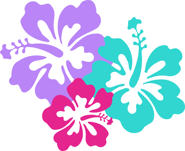 Flower Clipart No Border - Luau Flowers Clip Art (600x490)