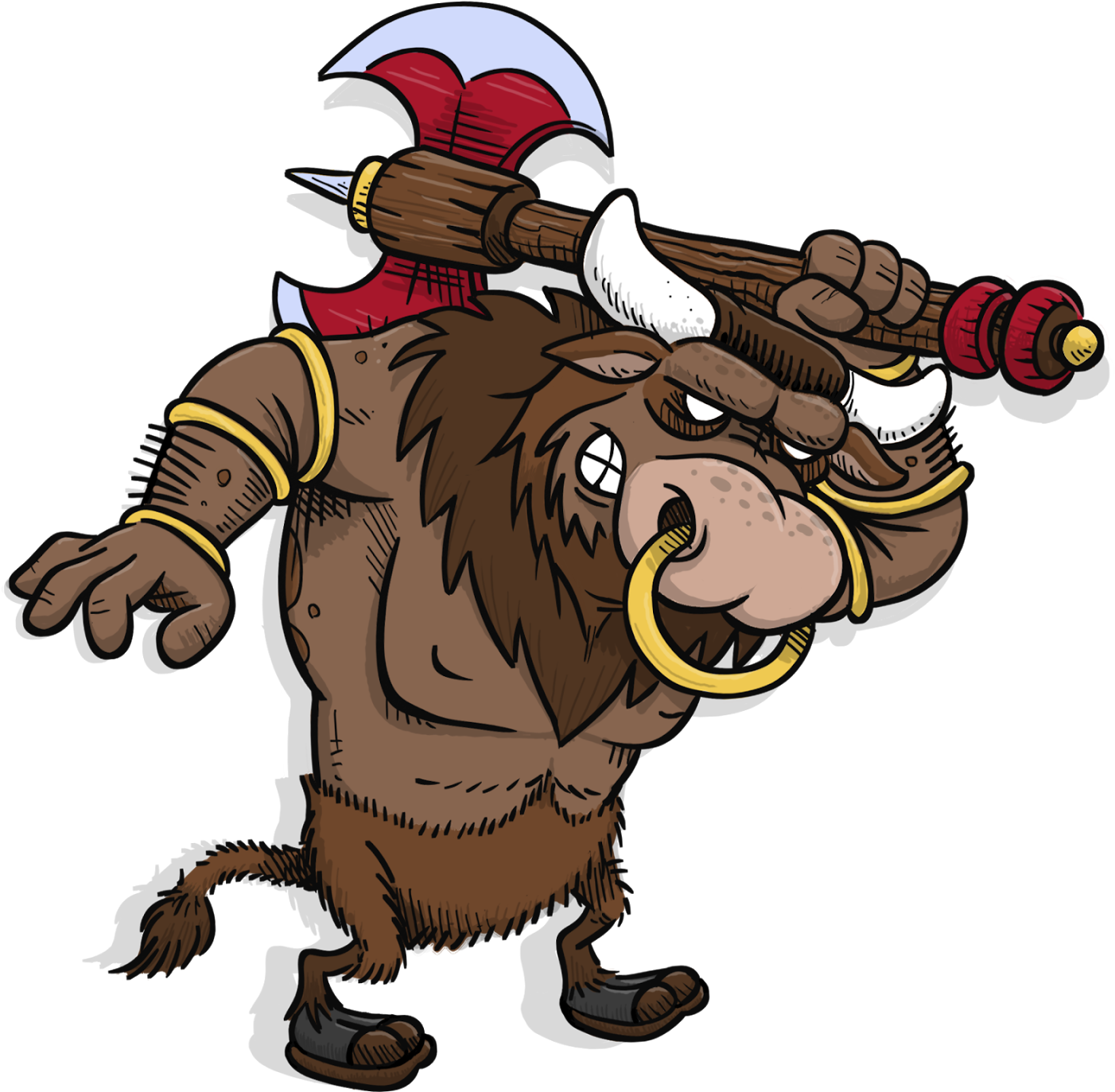 Minotaur Cartoon Kids - Minotaur Clipart Png (1600x1600)