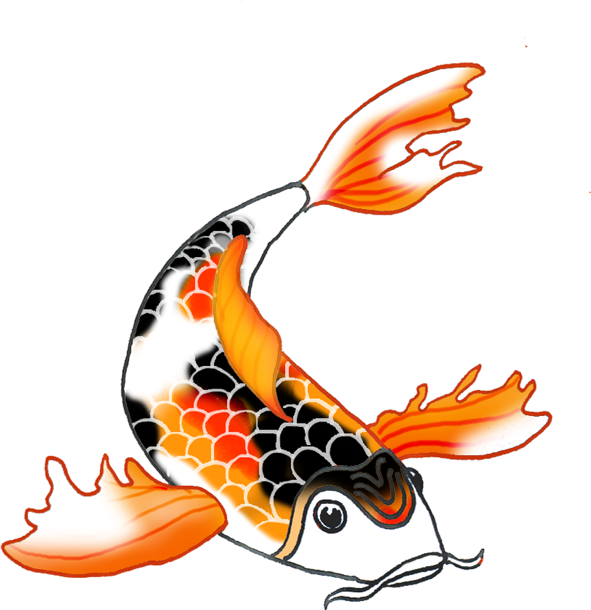 Japan Clipart Coy Fish - Koi Fish Clipart (945x973)