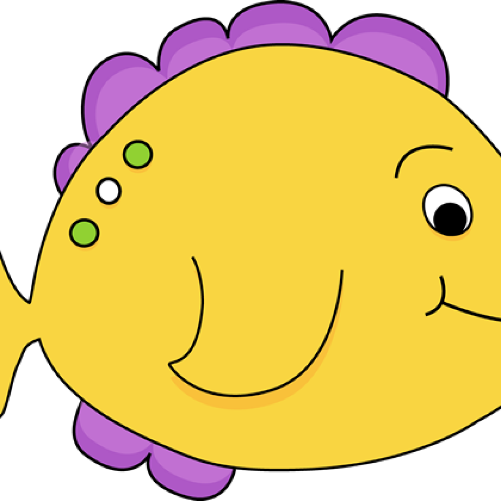 Cute Fish Clipart Purple Cartoon Fish Yellow Fish Clip - Fish Clipart (1024x1024)