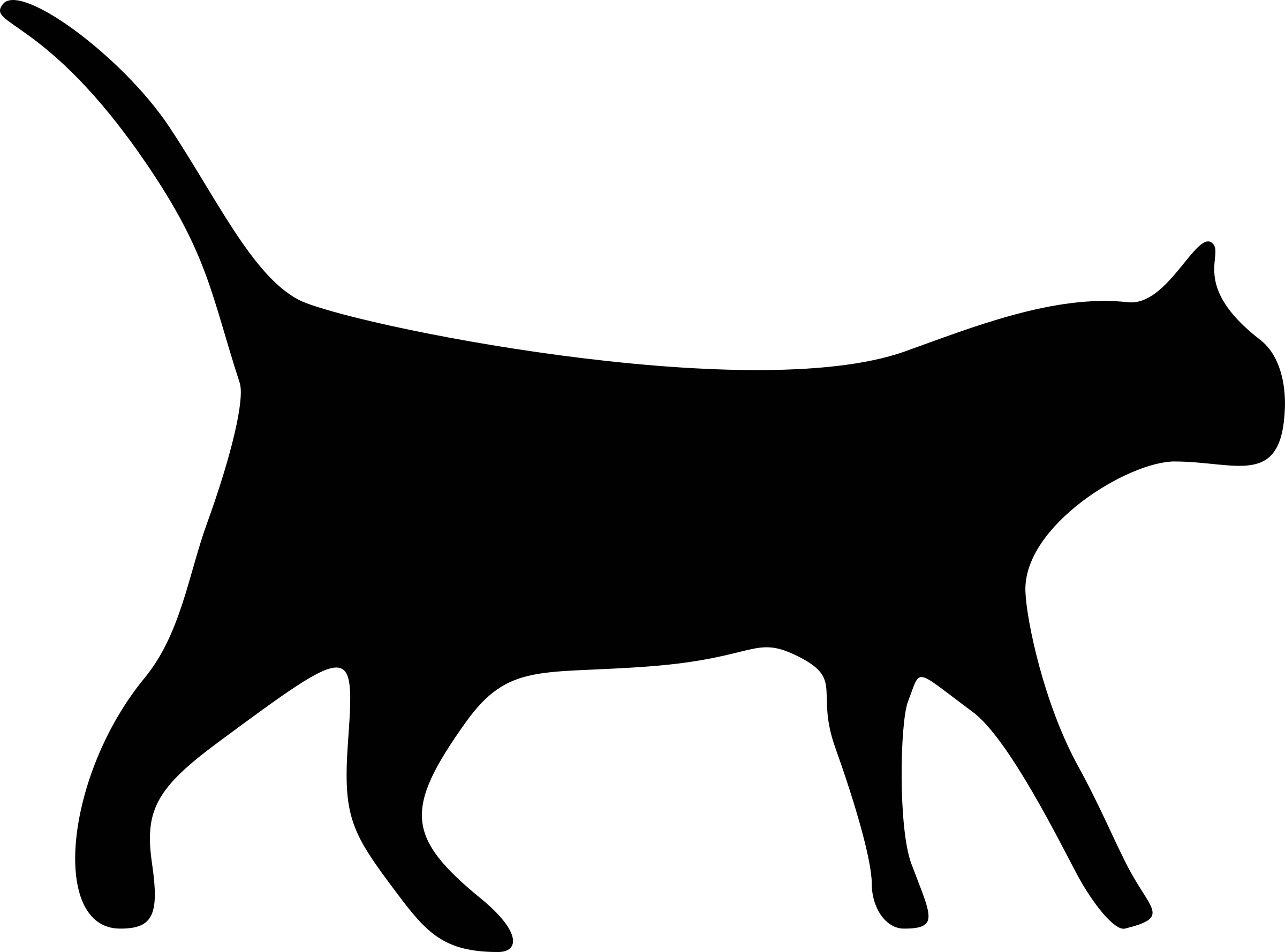 Cat Icons 4 Black White Line Art 999px - Cat Silhouette Clip Art (2400x1779)