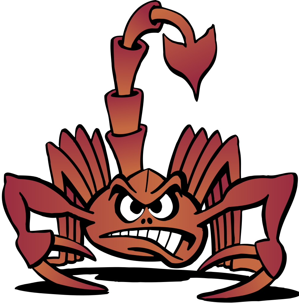 Scorpion Cartoon In Shades Of Rust And Sepia - Scorpion Cartoon (1010x1024)