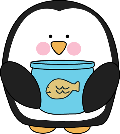 Penguin Pet Helper - Penguin With Fish Clipart (402x450)