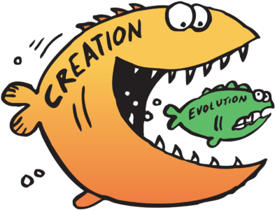 Creation Clip Art - Creation Vs Evolution Fish (400x307)