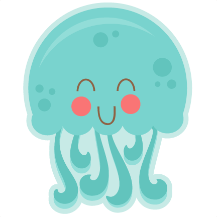 Happy Jellyfish Svg Cutting Files For Scrapbooking - Cute Jellyfish Clipart (432x432)