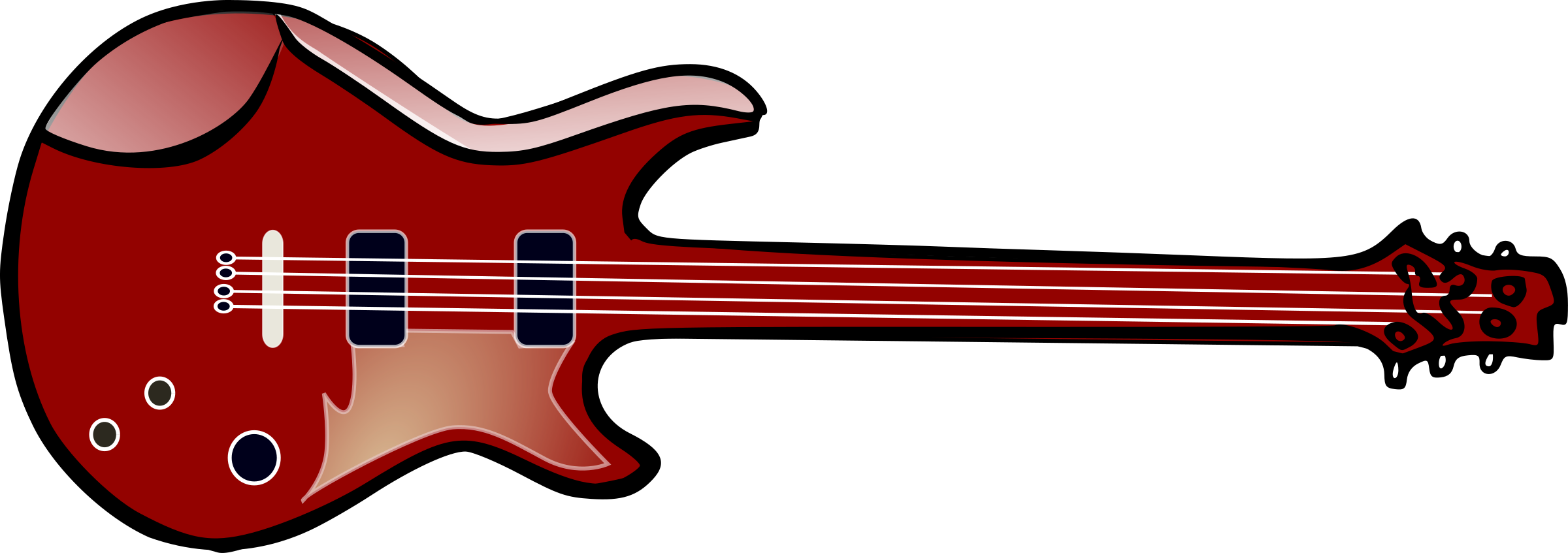 Guitar Clipart Red Bass Pencil And In Color Guitar - Fender Dick Dale Acoustic (2400x847)