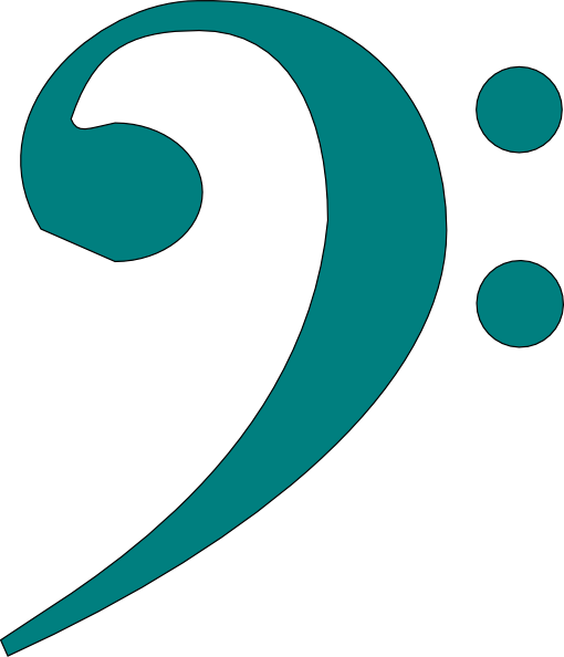 Bass Clef Teal Clip Art - Bass Clef Clip Art (510x594)