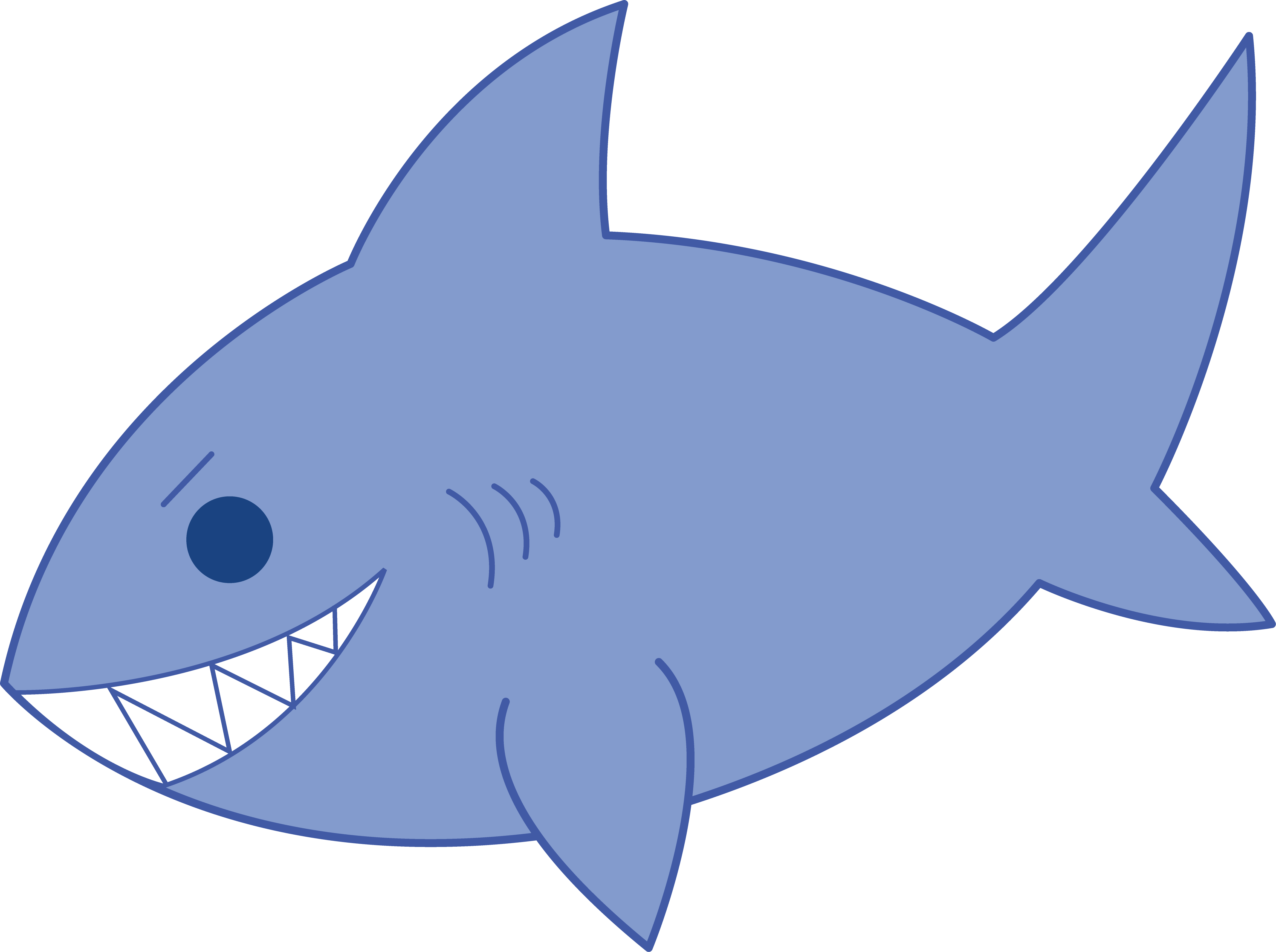 Shark Fin Happy Clipart - Fish Clipart (4663x3480)