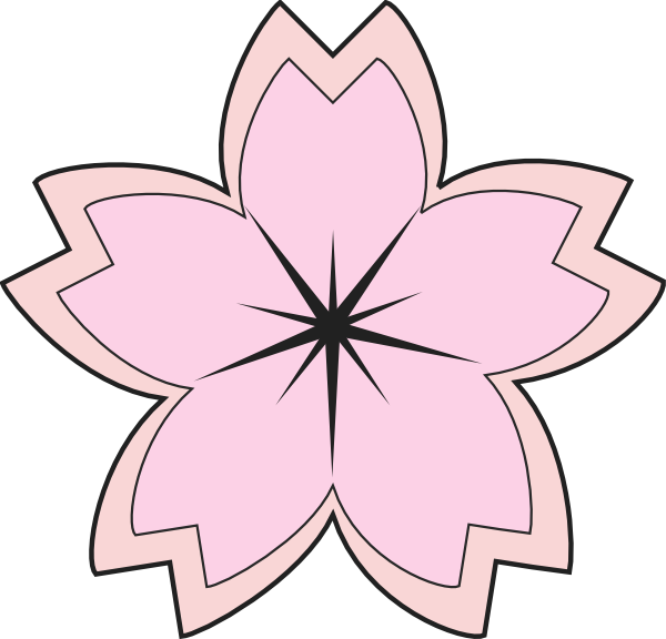 Salmon Pink Sakura Clip Art - Sakura Clipart (600x576)