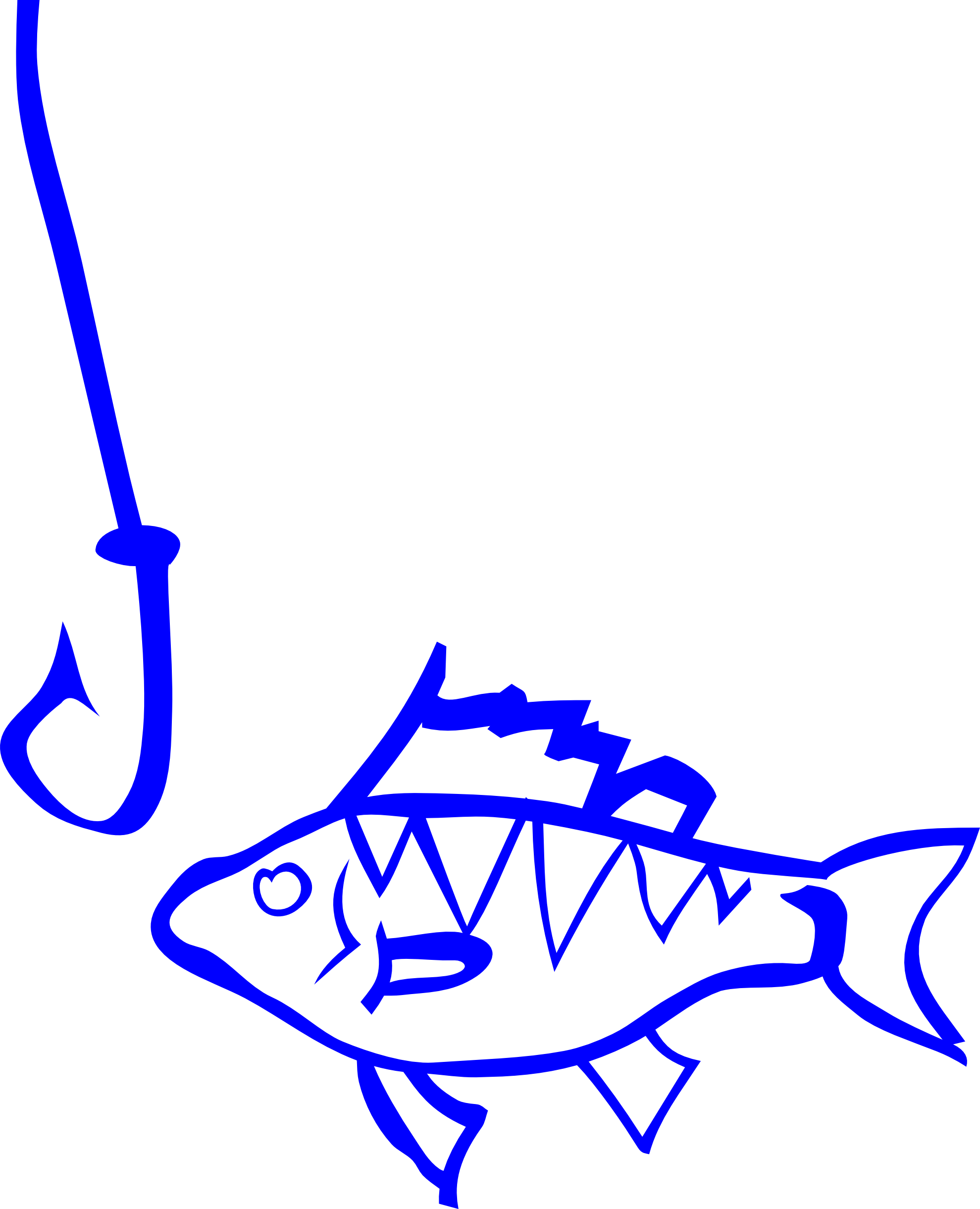 Fishing Hook And Line Clipart - Red Fish And Hook Shower Curtain (1979x2441)