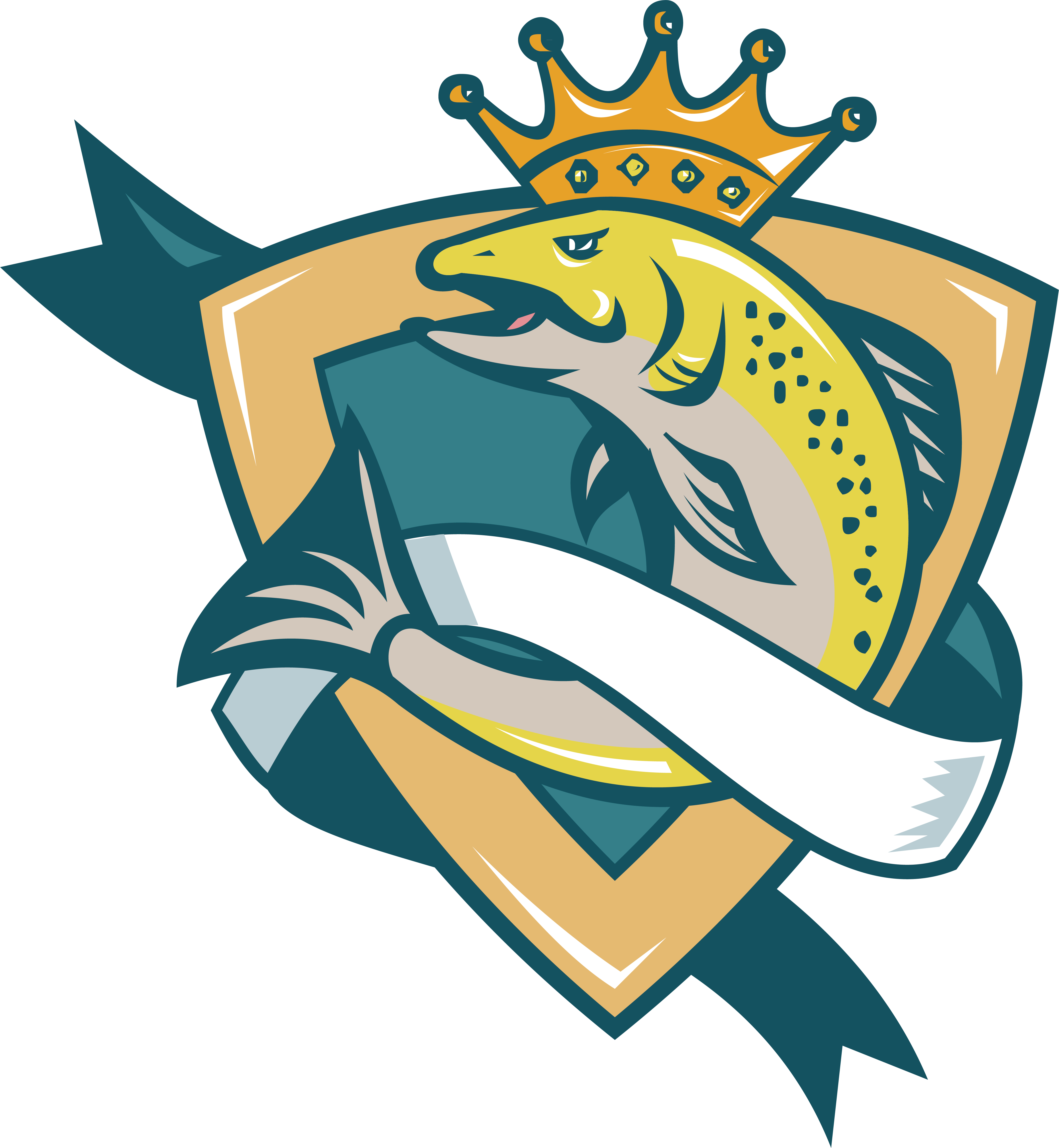 Chinook Salmon Stock Photography Illustration - King Salmon With A Crown (4785x5190)