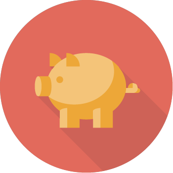 Piggy Bank Icon - Star Icon Png Flat (350x350)