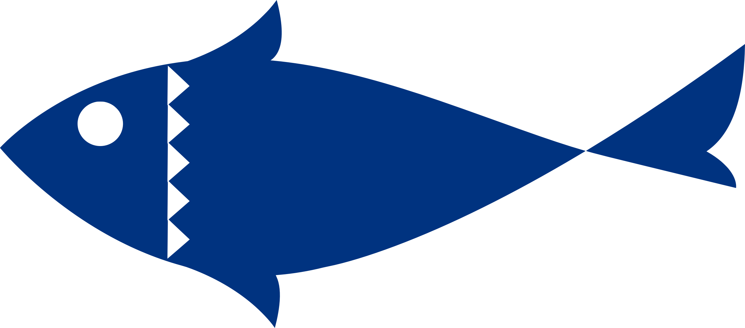 Big Image - Blue Fish Clipart (2400x1058)
