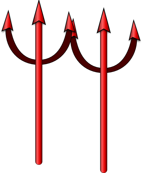 Pitchfork Clip Art At Clker - Devil Pitchfork Clipart (486x592)