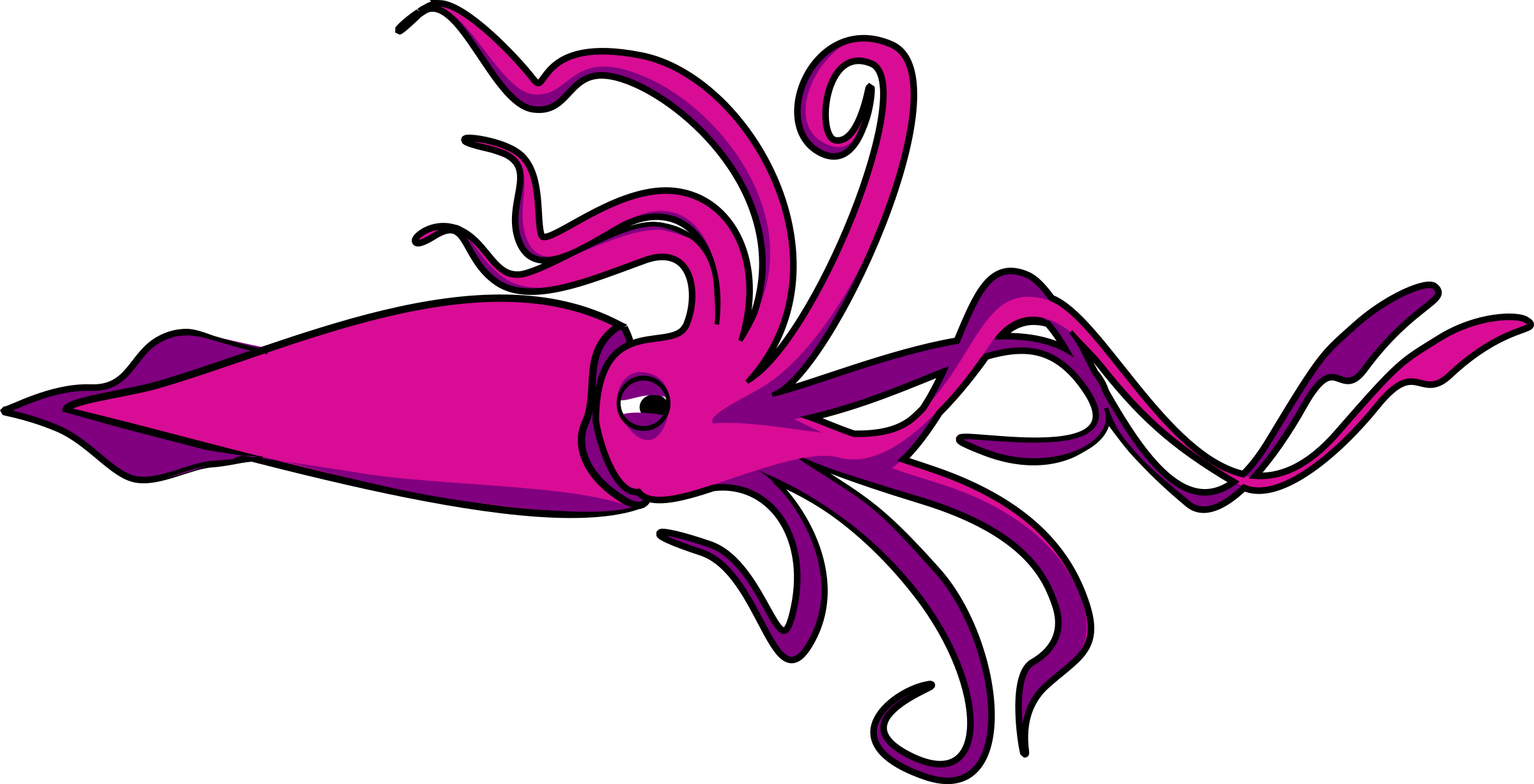 Big Image - Squid Clipart (2400x1228)