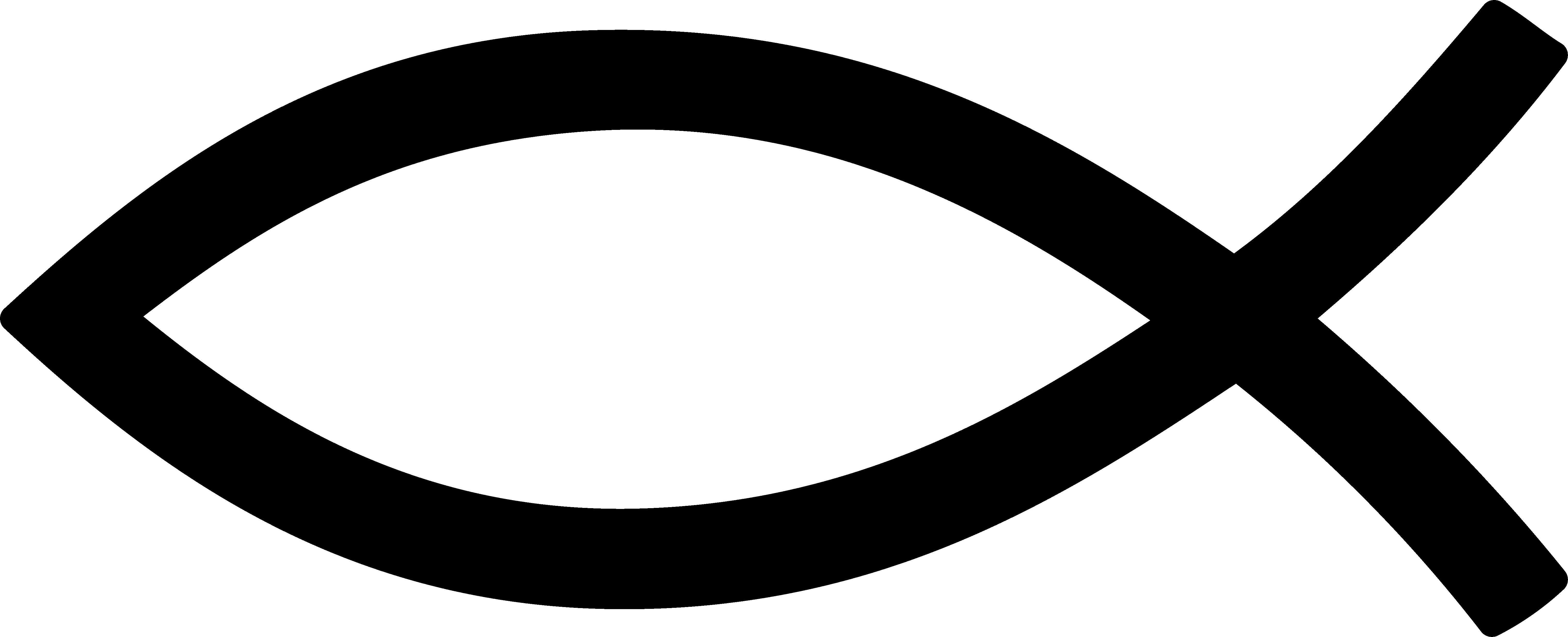 Black Christian Fish Symbol - Jesus Fish Png (6075x2467)