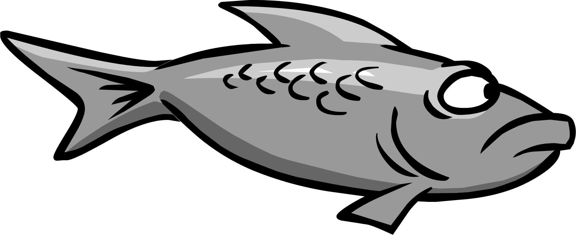 Gray Fish - Club Penguin Silver Fish (1876x766)