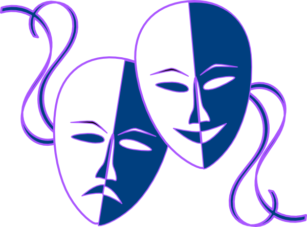 Theatre Masks Clip Art At Clker Com Vector Clip Art - Transparent Comedy And Tragedy (600x444)