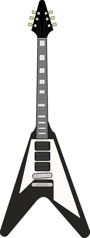 Guitar Clip Art Gibson Flying V Clip Art - Flying V Guitar Vector (913x2400)