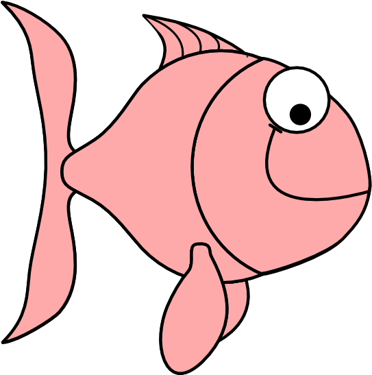 Clip Art Pink Fish (600x550)