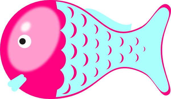Pink Blue Fish Clip Art At Clker - Pink And Blue Fish (600x349)