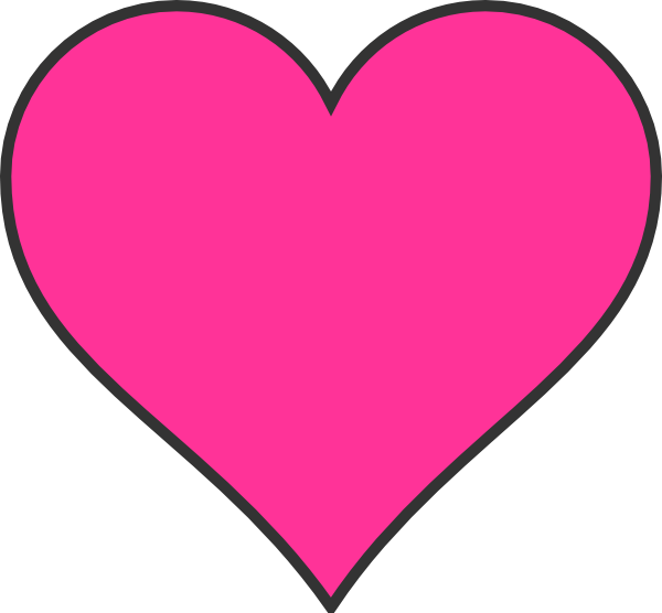 Clipart Of A Love Heart Pink Dark Clip Art At Clker - Dark Pink Heart (600x556)
