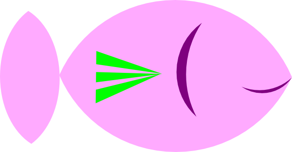 Pink Fish Clip Art - Circle (600x313)
