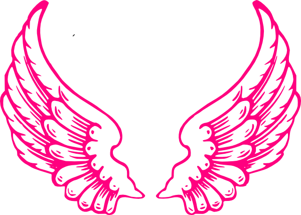 Pink Angel Wings Clip Art - Pink Angel Wings Png (600x428)
